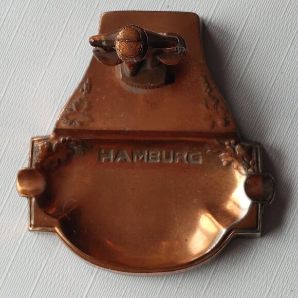 Collectible Ashtray Hummel HAMBURG Covered With copper Germany 70s Vinta… - Picture 4 of 5